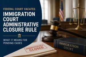 Immigration Court Administrative Closure Rule vacated in 2026. Learn what the federal court ruling may mean for administratively closed removal cases.