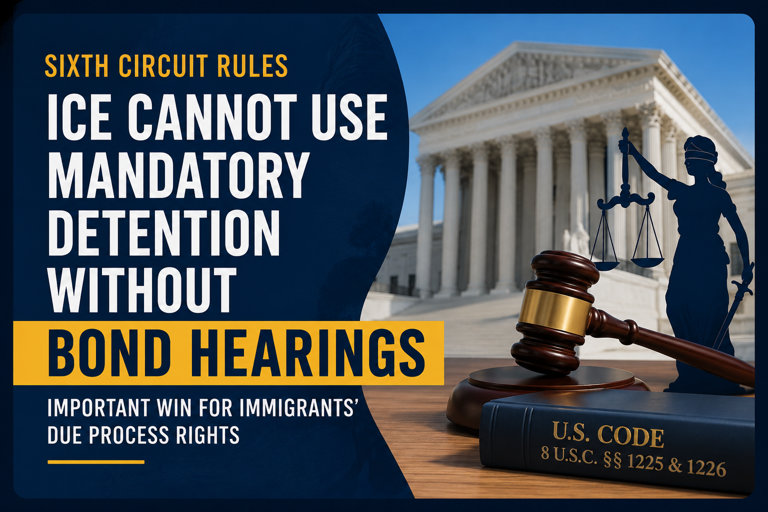 immigration bond hearing, ICE detention, immigration detention lawyer, mandatory detention, 8 U.S.C. 1225, 8 U.S.C. 1226, Lopez-Campos v. Raycraft, Sixth Circuit immigration case, detained by ICE, habeas immigration detention, due process immigration bond hearing, immigration attorney for ICE detention