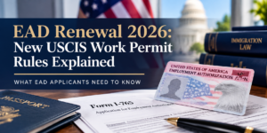 EAD renewal 2026 rules affect automatic work permit extensions. Learn who is affected, which exceptions apply, and how to avoid employment gaps.