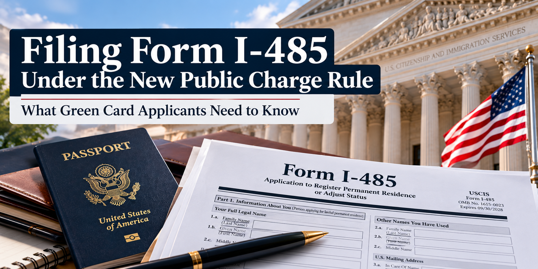 Filing Form I-485 under the new public charge rule? Learn about the new form edition, public benefits, evidence, and important filing requirements.