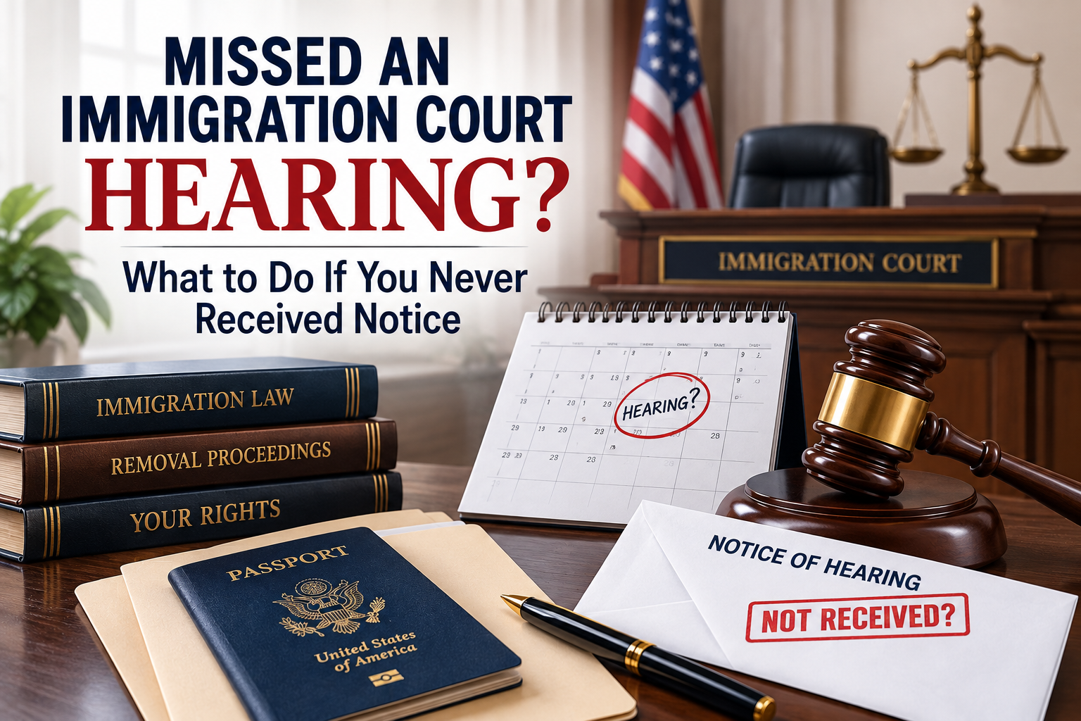 Missed an immigration court hearing because you never received notice? Learn about in absentia removal orders, motions to reopen, and steps you may be able to take.