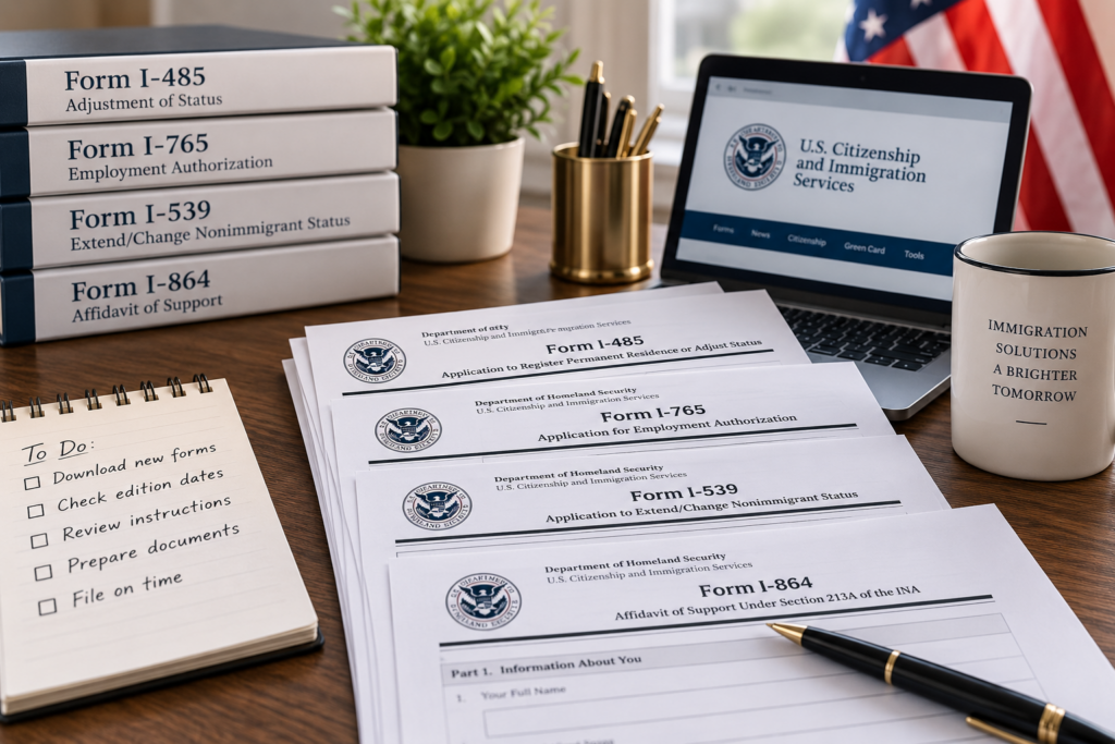 USCIS is introducing new editions of several immigration forms in September 2026, with no grace period for certain older editions. Learn what applicants should know before filing.
